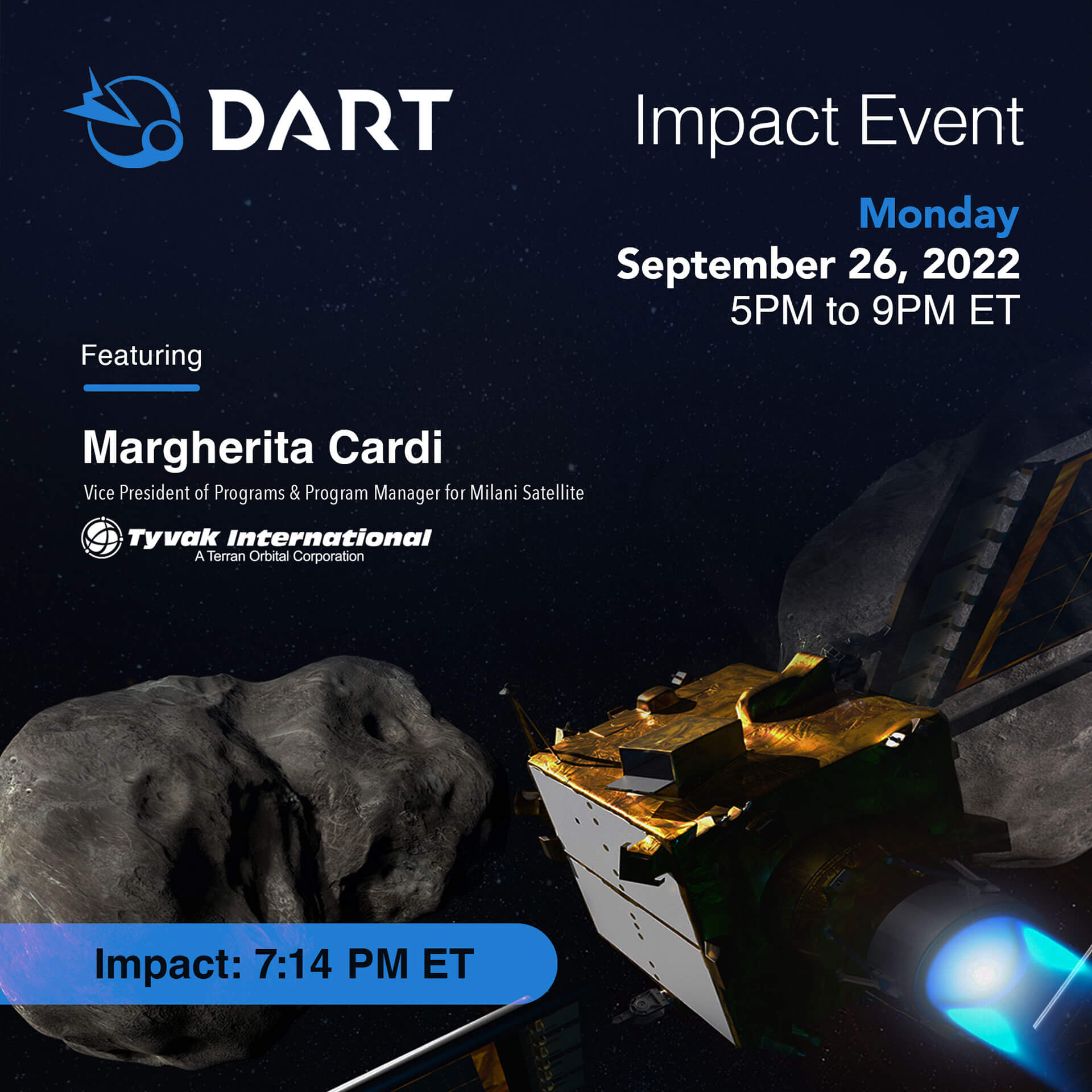 Tyvak International SRL to Participate in NASA DART Impact Event