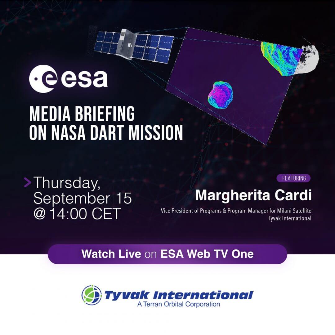 Tyvak International SRL To Participate In ESA Media Briefing For NASA’s DART Mission