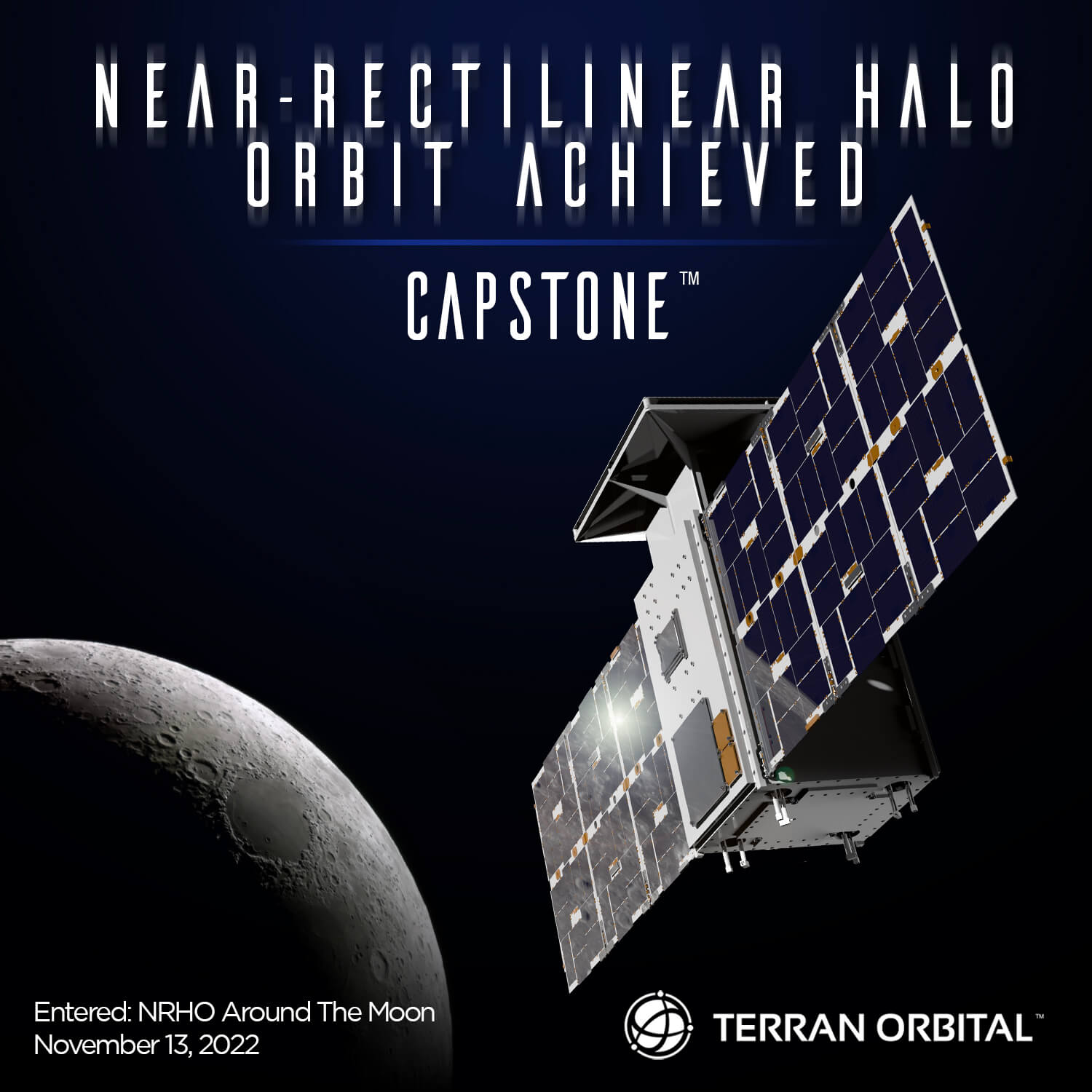 Making History: Terran Orbital-Developed CAPSTONE Enters NRHO Around the Moon