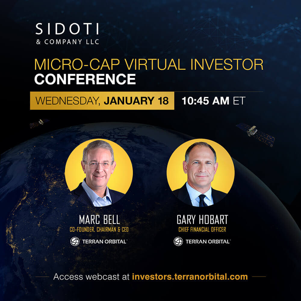Terran Orbital to Present at Sidoti Micro-Cap Virtual Investor Conference