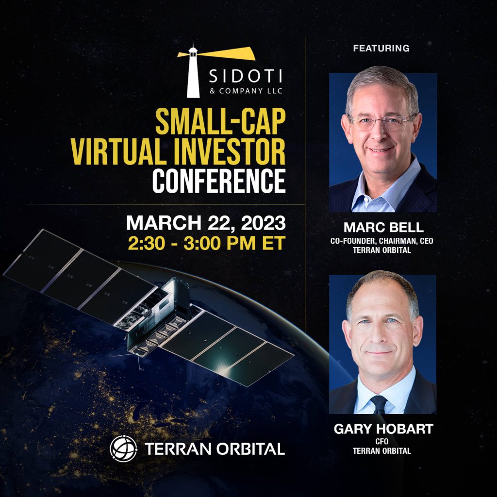 Terran Orbital to Present at Sidoti Small-Cap Virtual Investor Conference 2023